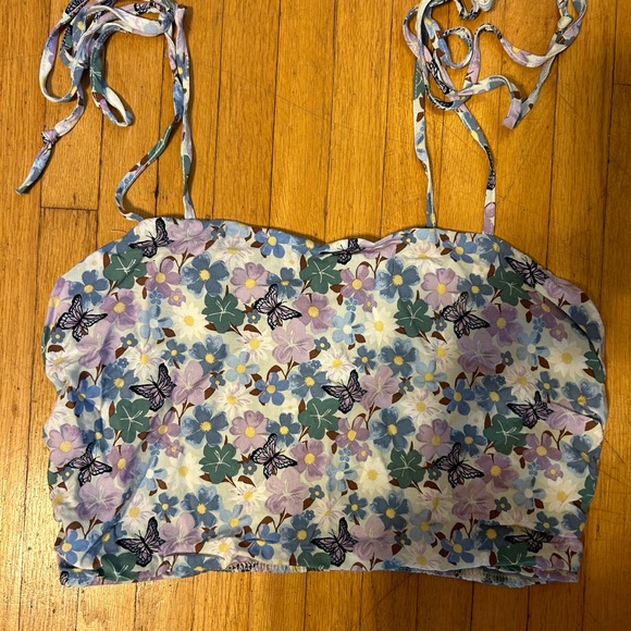 LA Hearts Crop Top with Adjustable Sleeve Ties NWOT - Picture 1 of 4